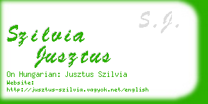 szilvia jusztus business card